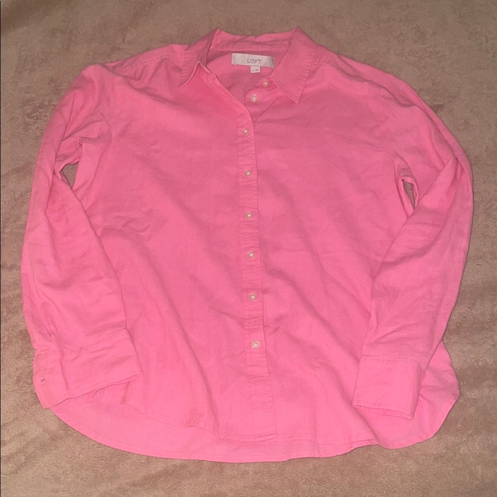 LOFT Pink Button Down